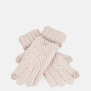 Guantes de punto rosa