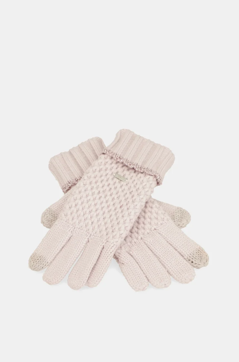 Guantes de punto rosa