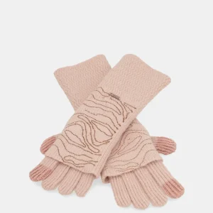 Guantes de punto beige