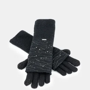 Guantes de punto negro