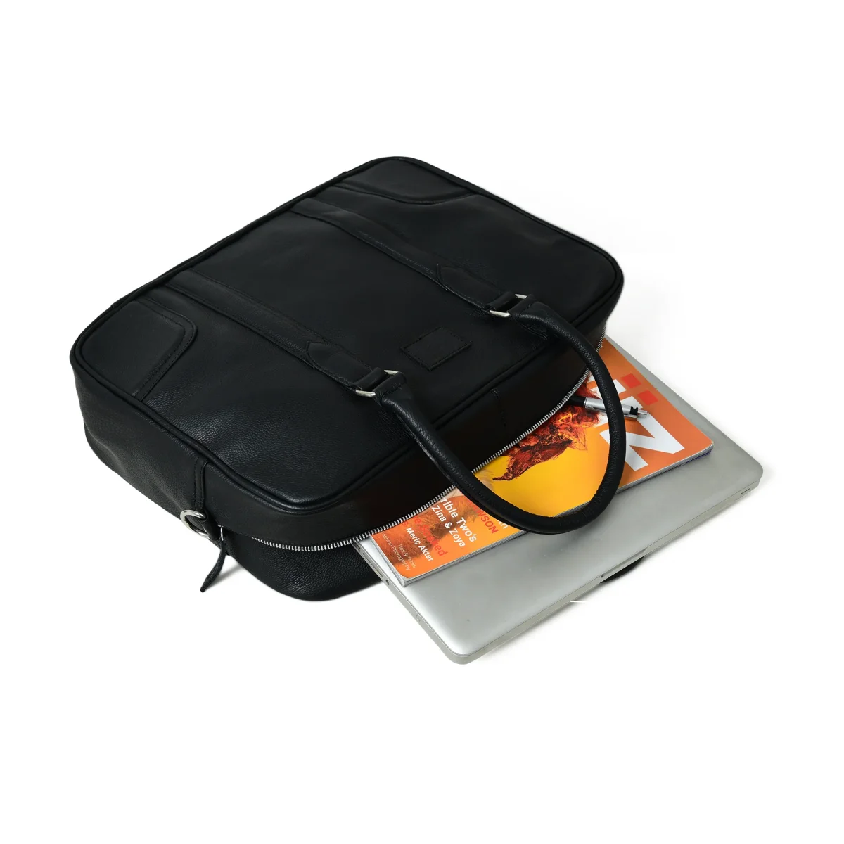 Texas Black Leather Briefcase - Imagen 9
