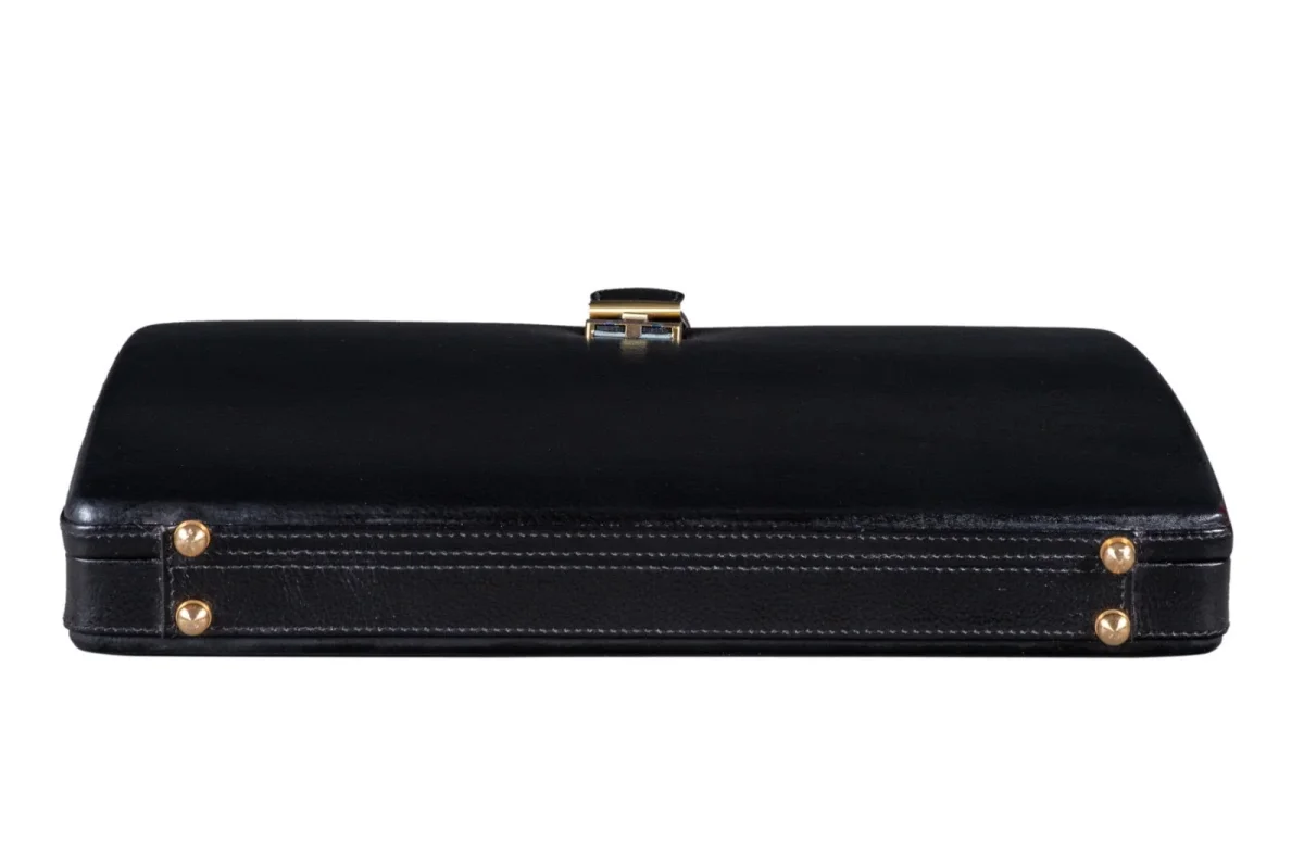 Leather Executive Men's Leather Attache Briefcase - Black - Imagen 7