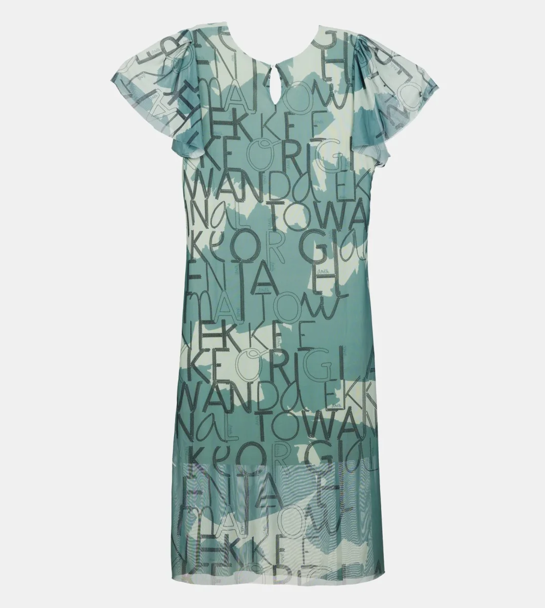 Vestido manga corta verde - Imagen 4