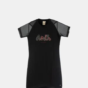 Vestido manga corta negro