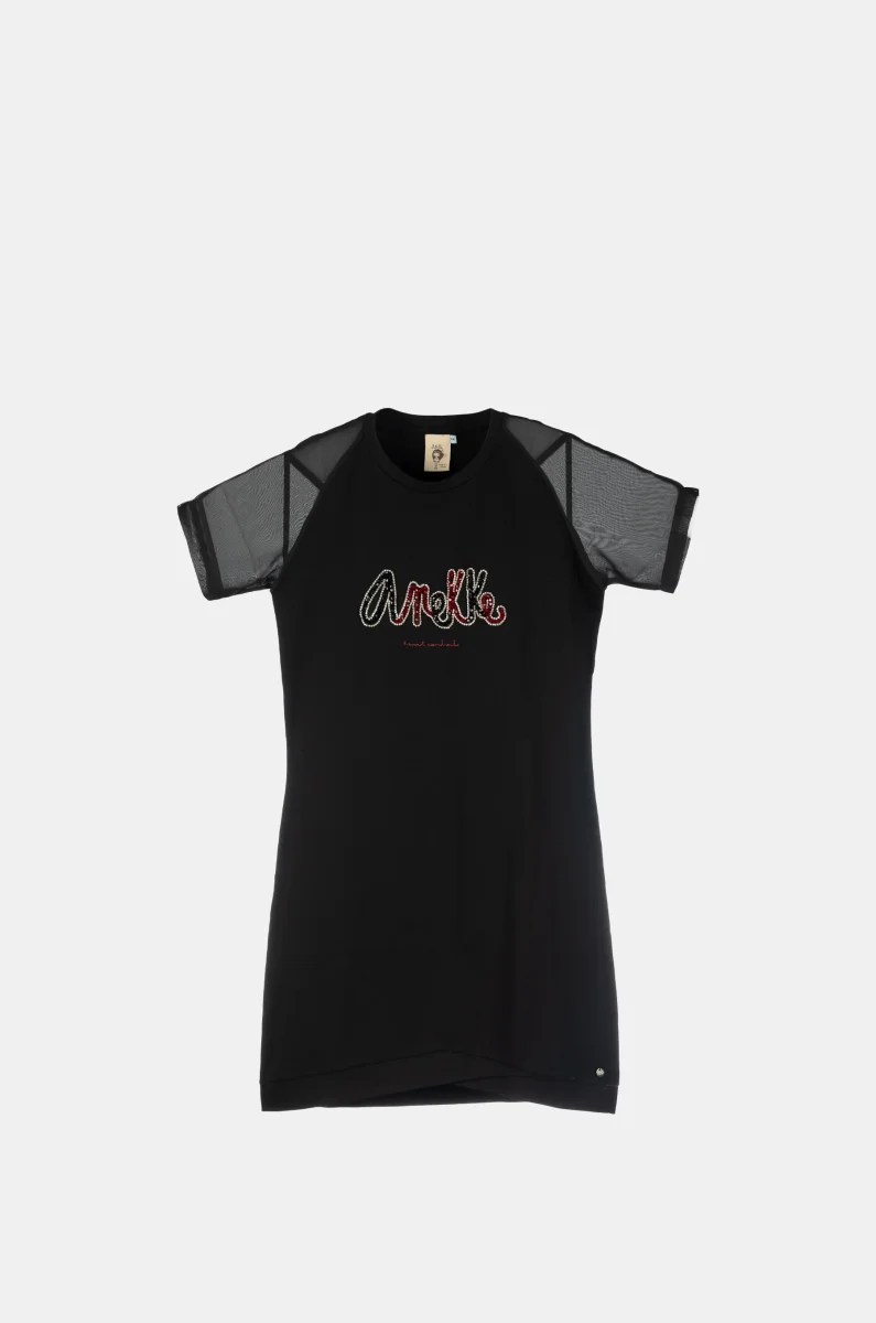 Vestido manga corta negro