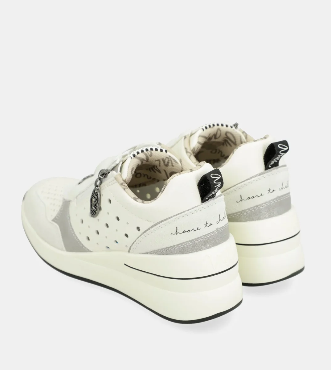 Deportivos blancos con cuña Lunares - Imagen 7