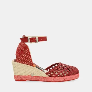 Sandalias de cuña rojas Alma
