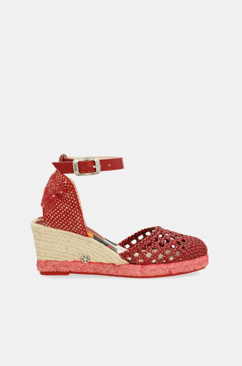Sandalias de cuña rojas Alma