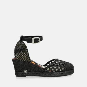 Sandalias de cuña negras Alma