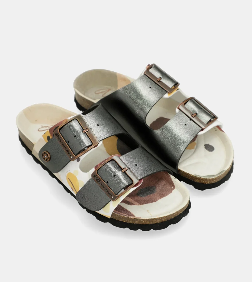 Sandalias bio multicolor negras - Imagen 8