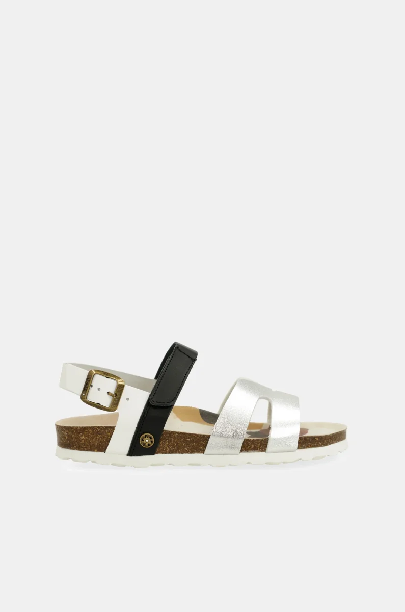Sandalias plata y negras - Imagen 2
