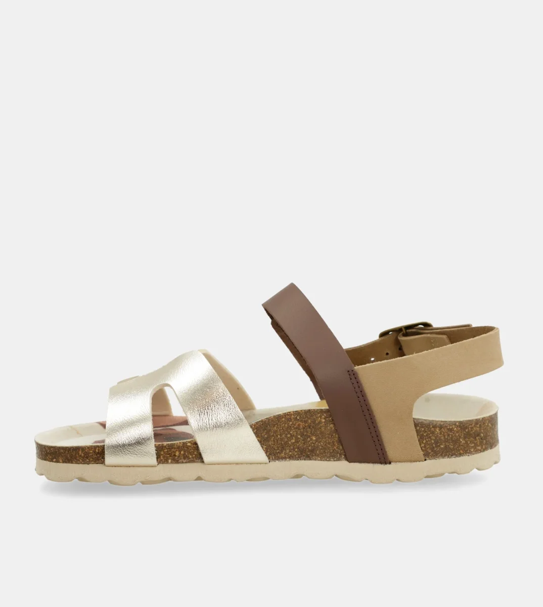 Sandalias oro y marrón - Imagen 4