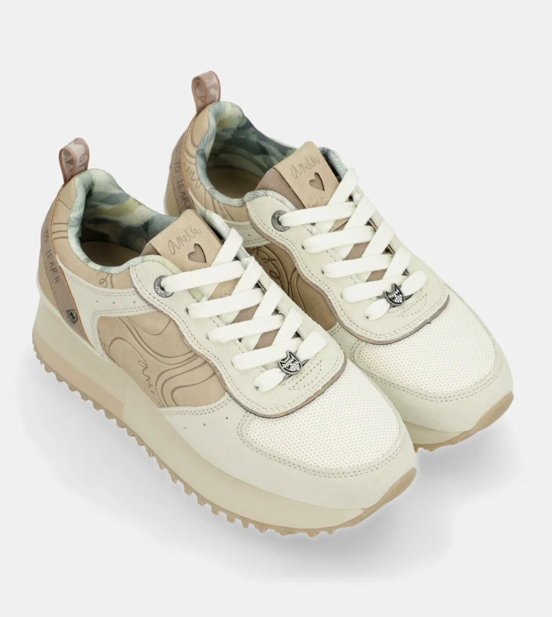 Deportivos plataforma beige - Imagen 4