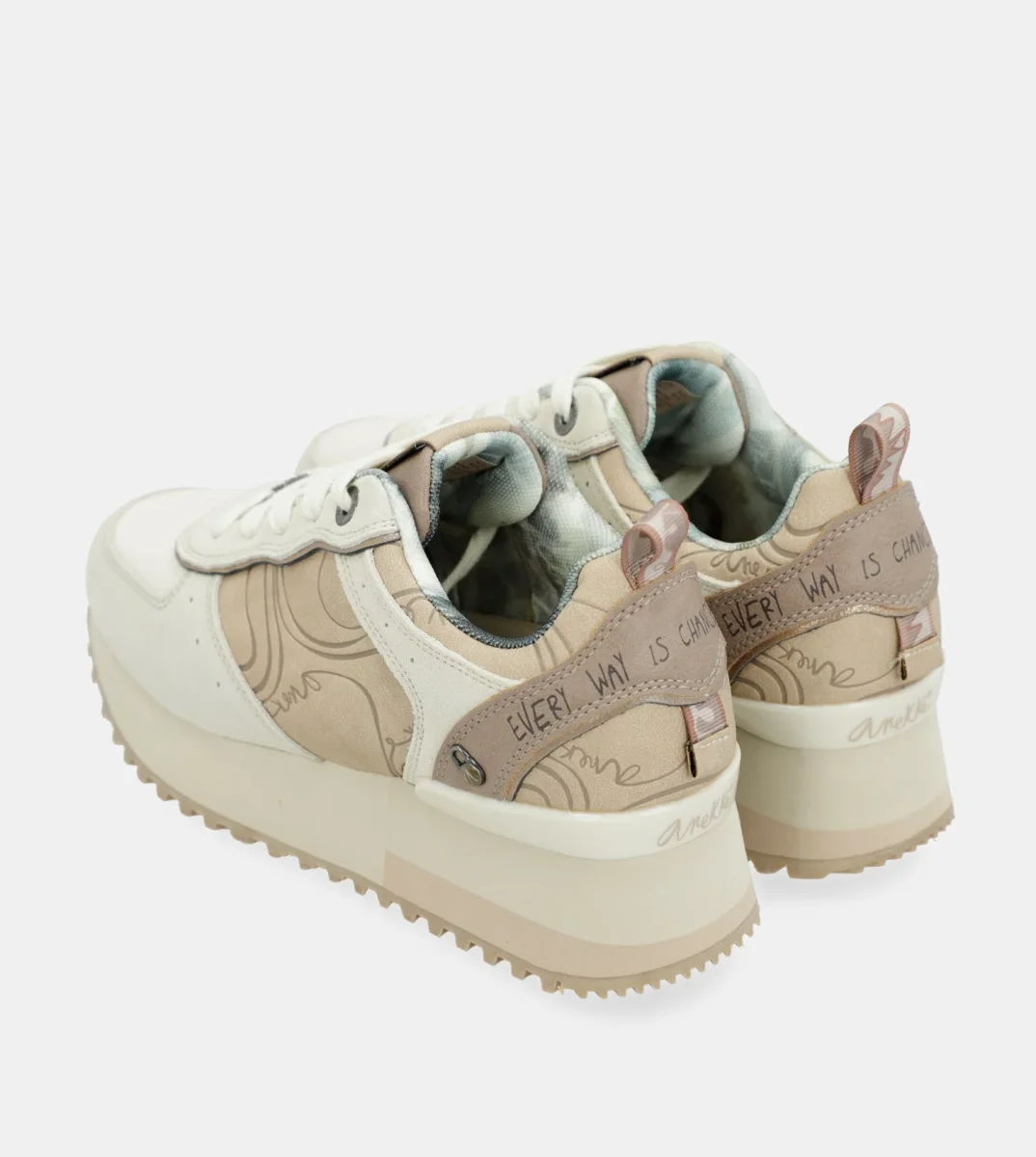 Deportivos plataforma beige - Imagen 8