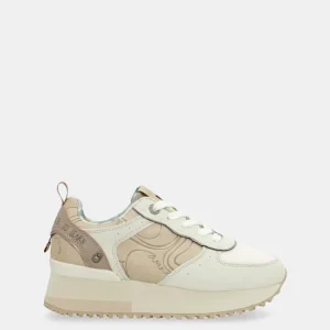 Deportivos plataforma beige