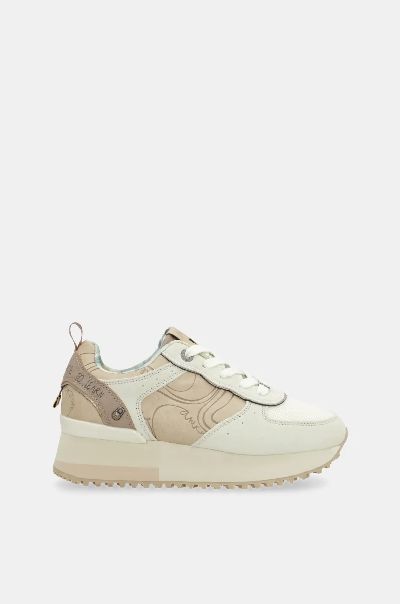Deportivos plataforma beige - Imagen 2