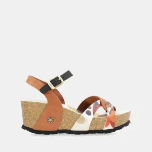 Sandalias cuña bio tiras cuero