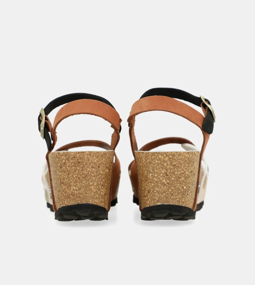 Sandalias cuña bio tiras cuero - Imagen 4