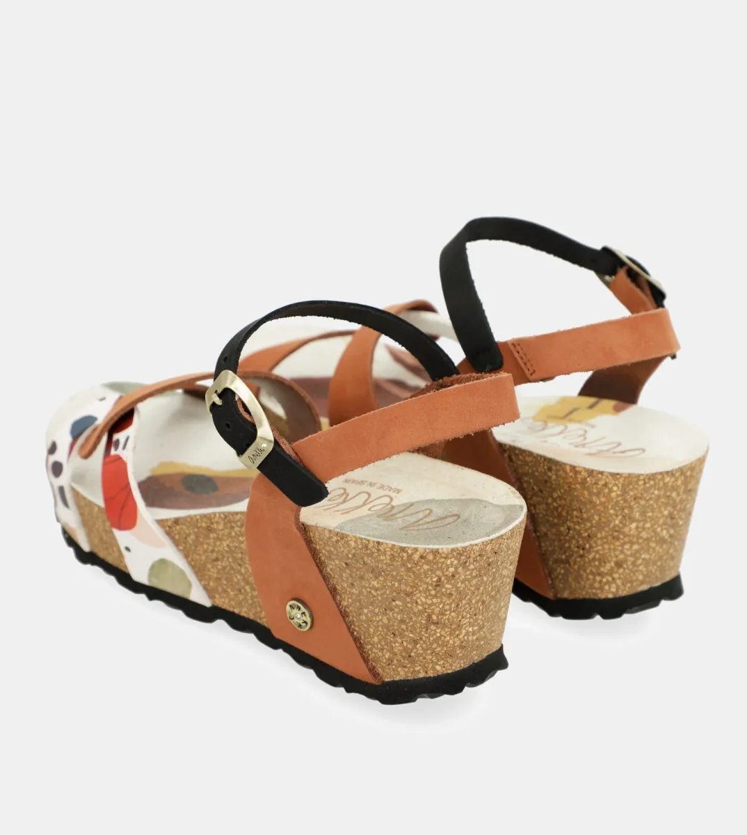Sandalias cuña bio tiras cuero - Imagen 6