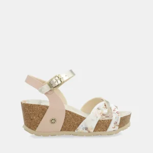 Sandalias de cuña bio tiras blancas