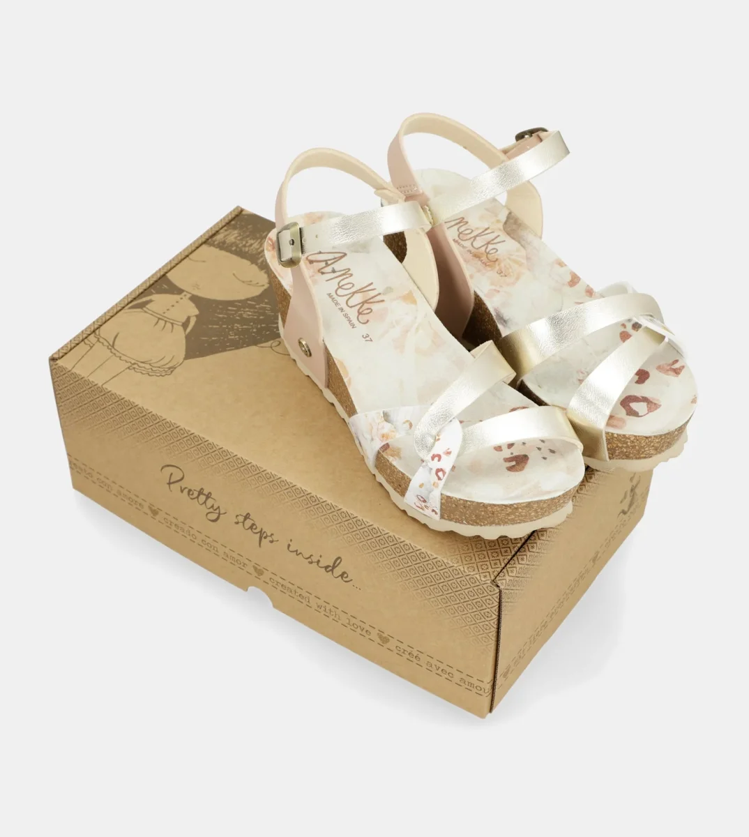 Sandalias de cuña bio tiras blancas - Imagen 9