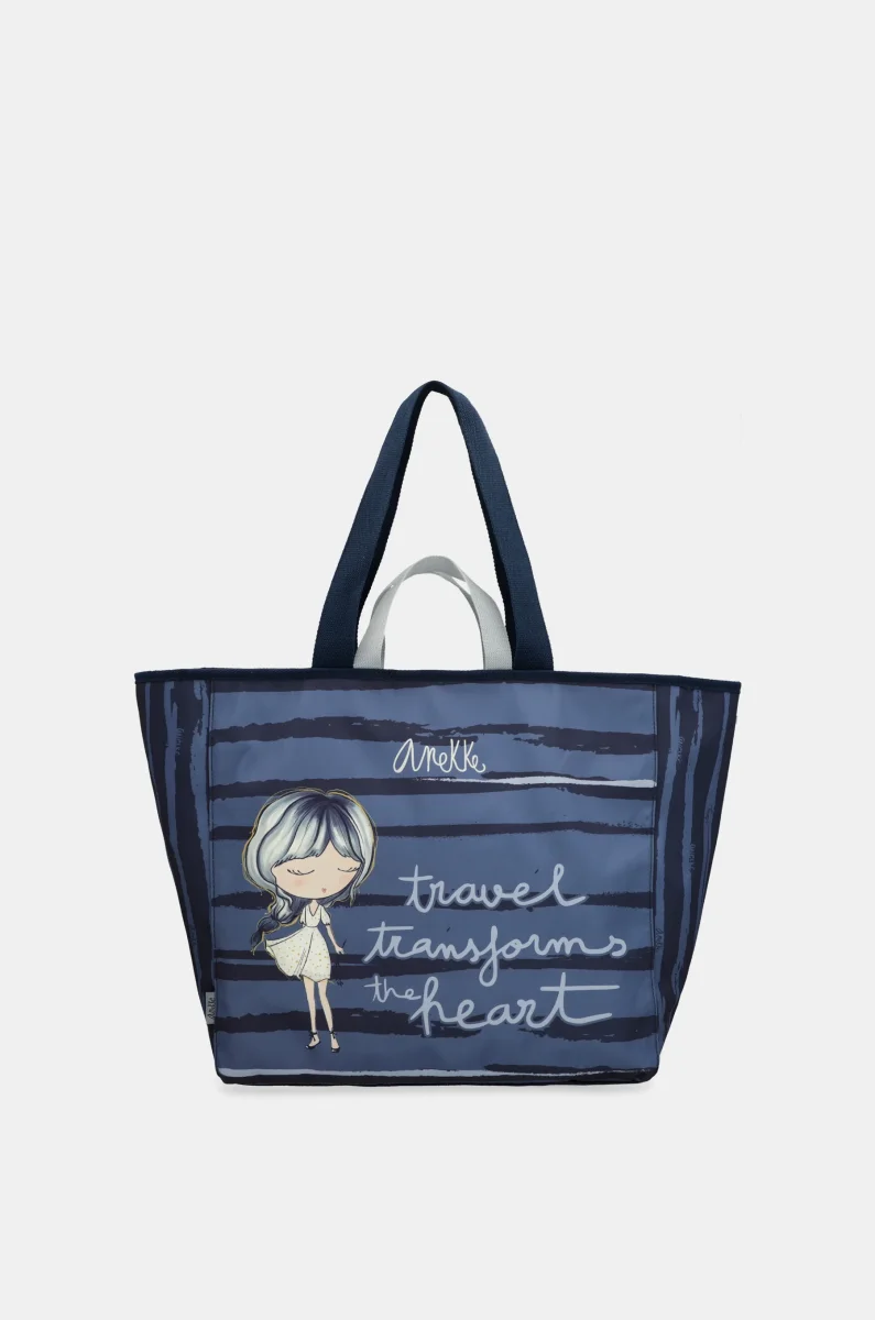 Bolso de playa grande azul - Imagen 2