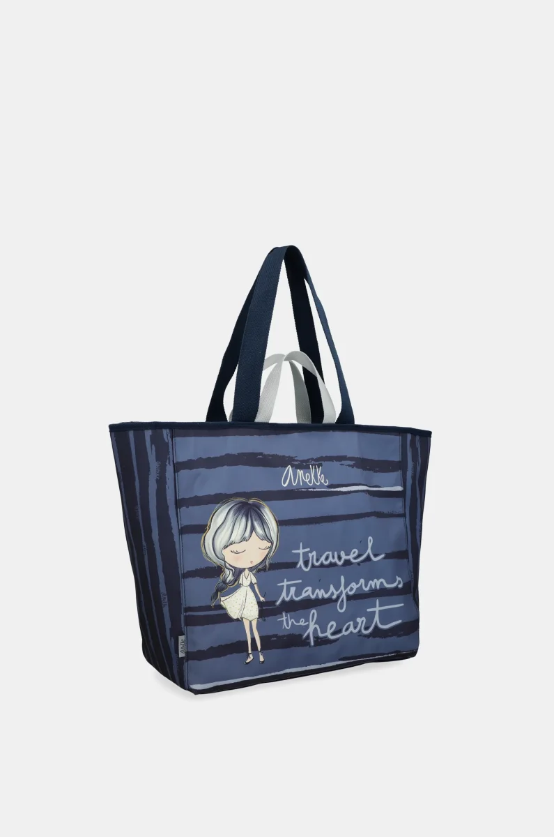 Bolso de playa grande azul - Imagen 3