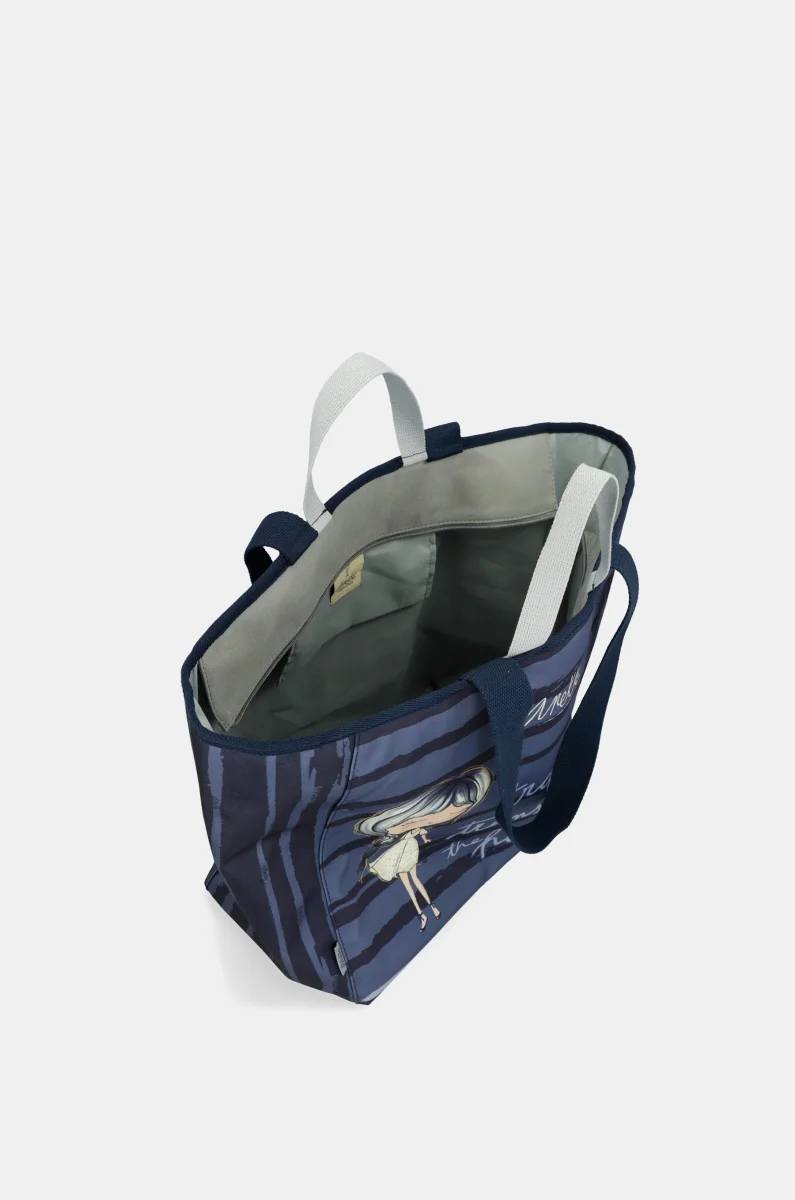 Bolso de playa grande azul - Imagen 9