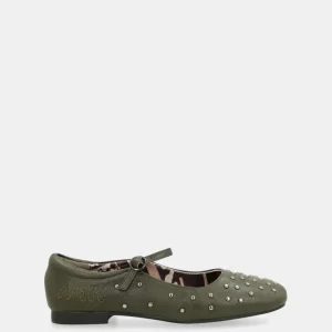 Bailarinas tachuelas verde kaki