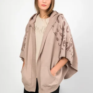 Chaqueta estilo poncho beige