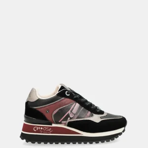 Deportivos plataforma negro estampado