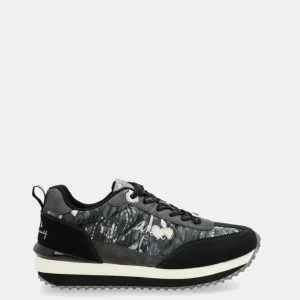 Deportivos negros suela multicolor