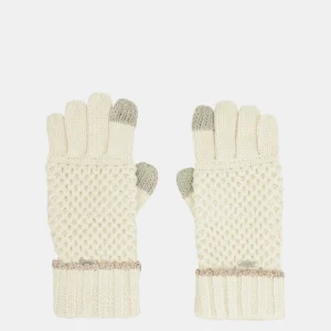 Guantes de punto beige