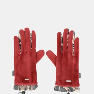 Guantes de terciopelo burdeos