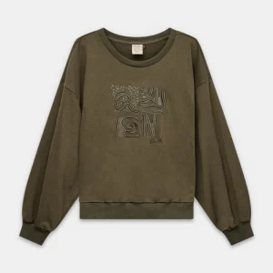 Sudadera de manga larga verde militar