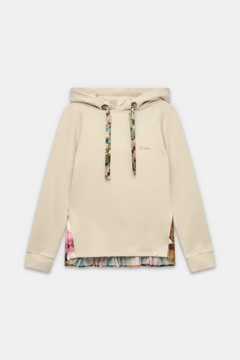 Sudadera con capucha plisada