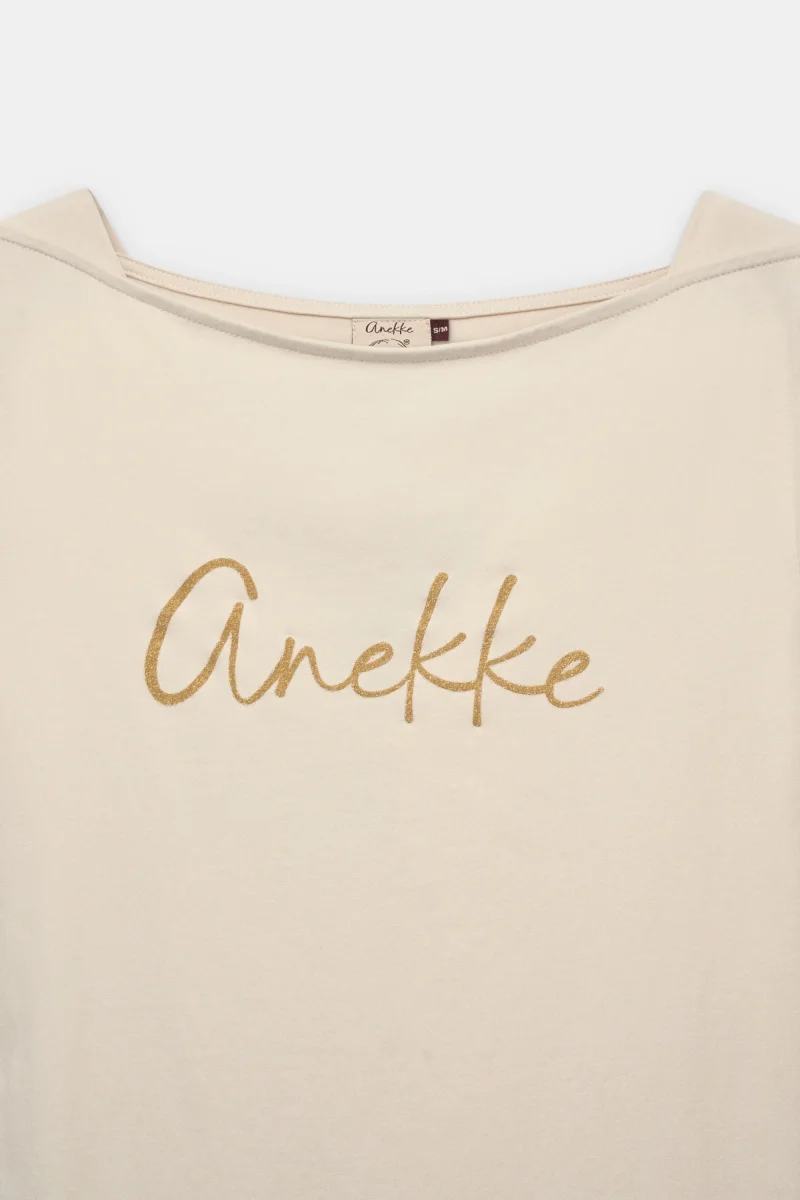 Camiseta de manga larga beige y logo - Imagen 4
