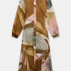 Vestido de manga larga midi
