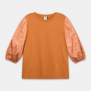 Camiseta con mangas abullonadas y print