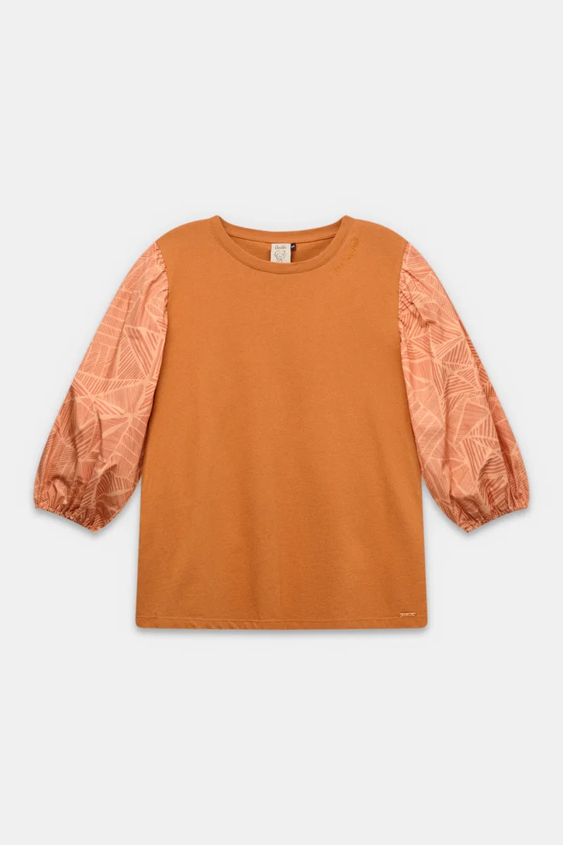 Camiseta con mangas abullonadas y print