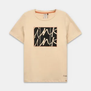 Camiseta beige de manga corta