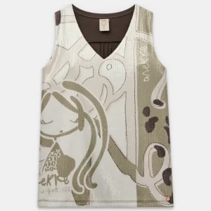 Camiseta beige con lentejuelas