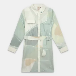 Vestido de manga larga verde