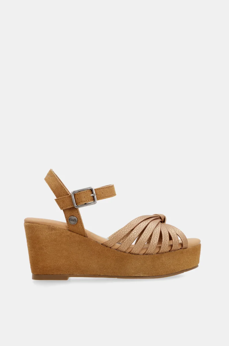 Sandalias cruzadas color canela Gaia
