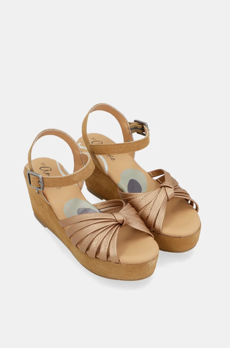 Sandalias cruzadas color canela Gaia - Imagen 4