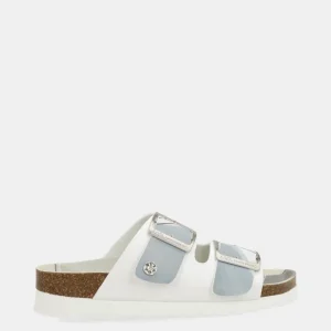 Sandalias bio azul y blancas