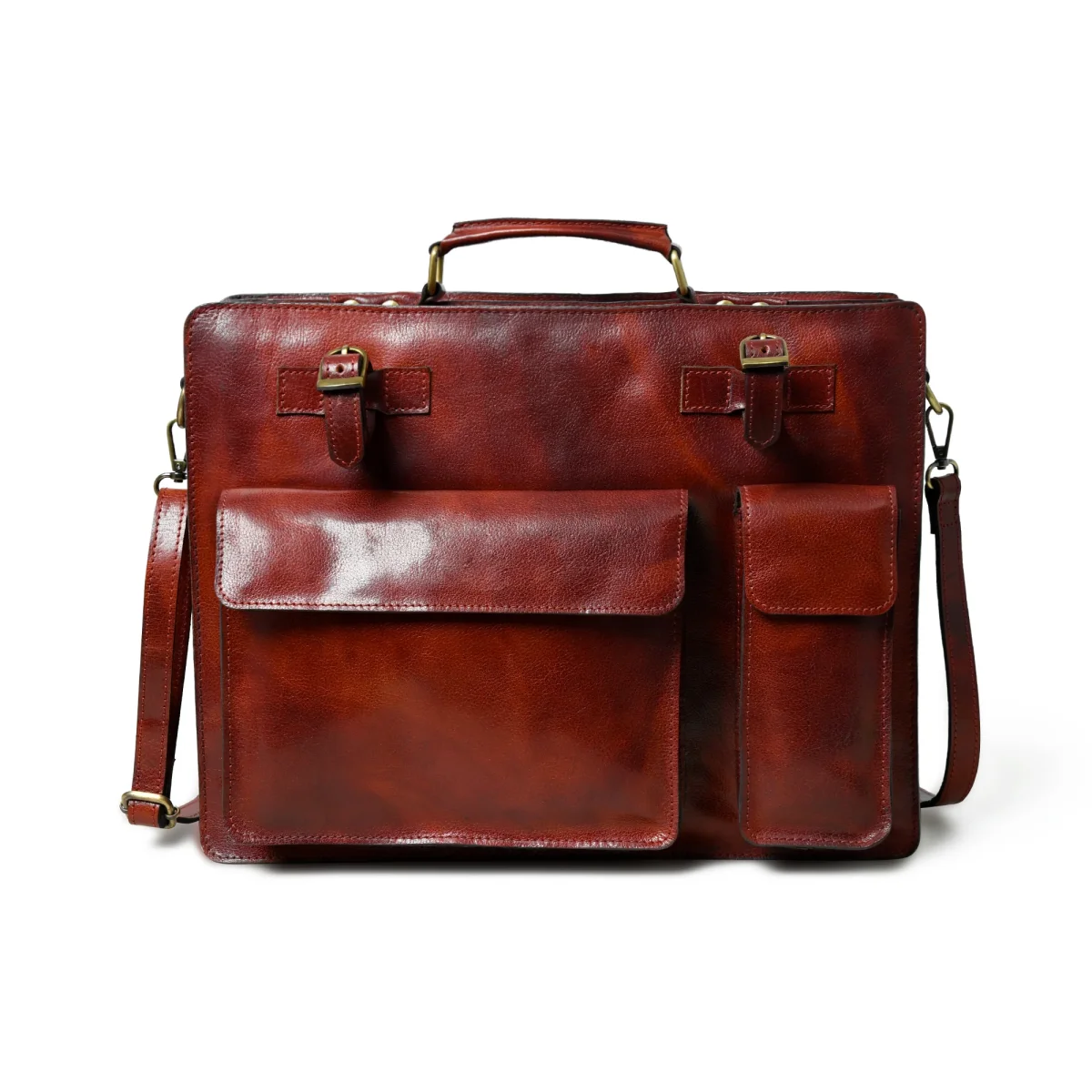 Tuscany Italian Leather Briefcase, Tan - Imagen 3