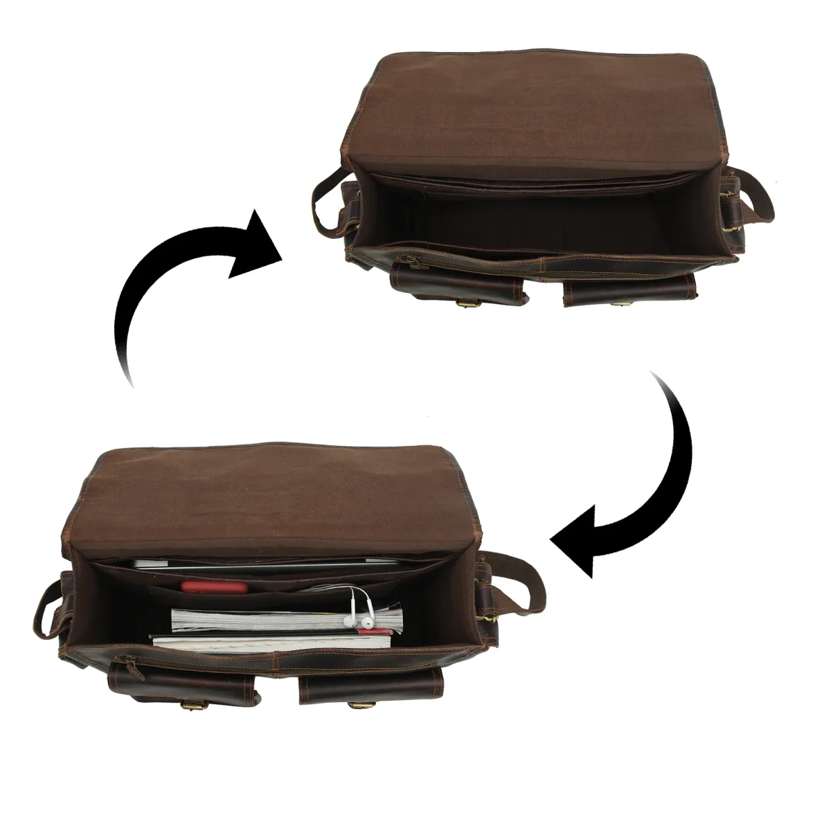 Midnight Buffalo Retro Briefcase - Imagen 7