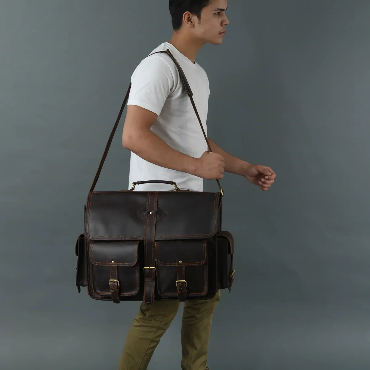 Midnight Buffalo Retro Briefcase - Imagen 8