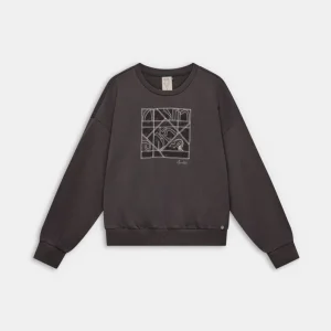 Sudadera gris con ilustración frontal